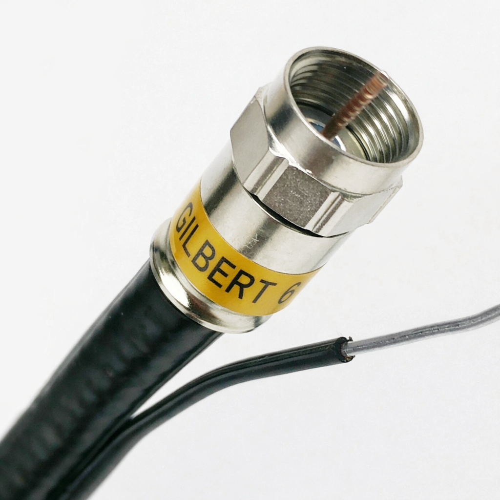 SOLID COPPER RG6 DIRECT BURIAL UNDERGROUND COAXIAL CABLE WITH 17AWG MESSENGER GROUND Assembled in USA