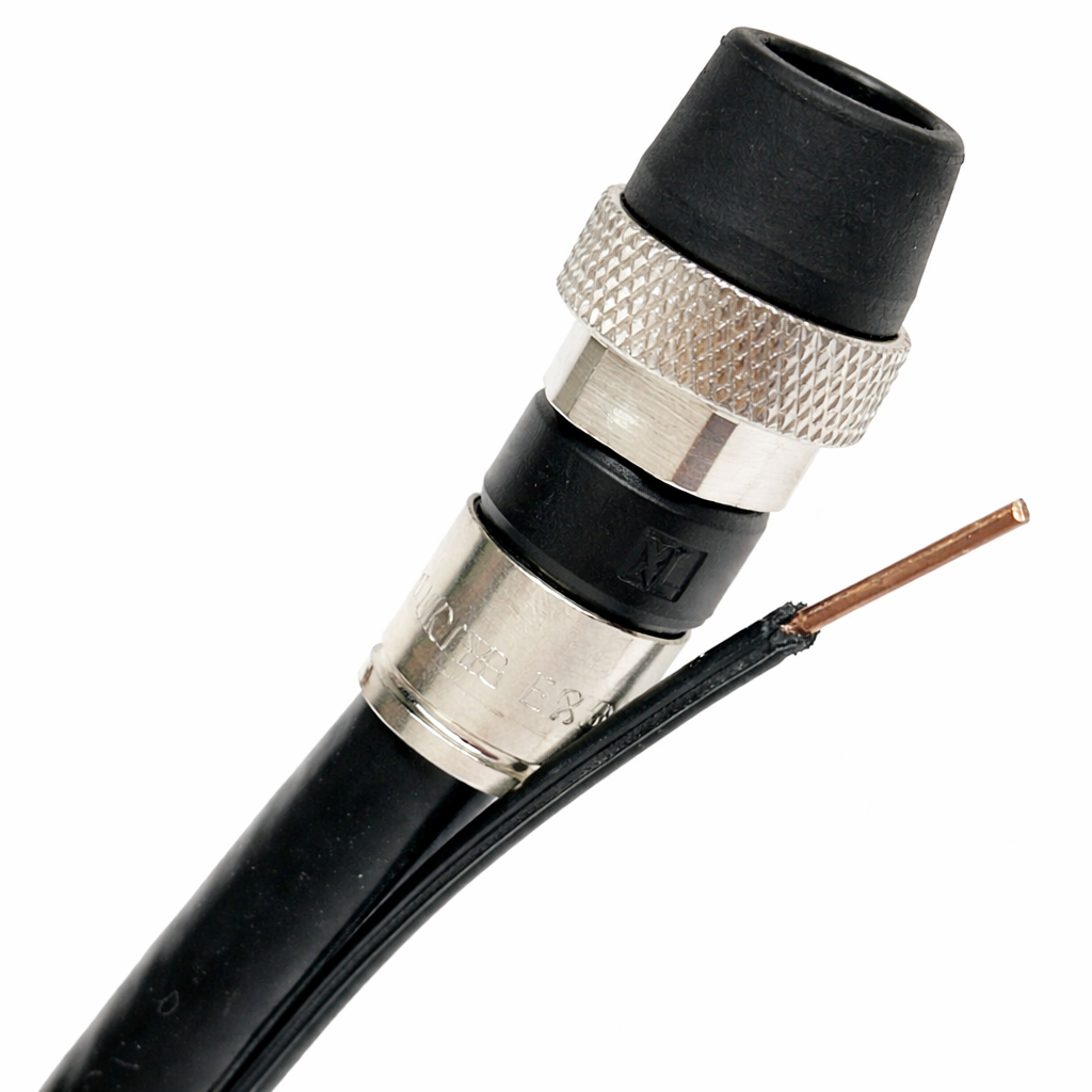 SOLID COPPER RG6 DIRECT BURIAL UNDERGROUND COAXIAL CABLE WITH 17AWG MESSENGER GROUND Assembled in USA