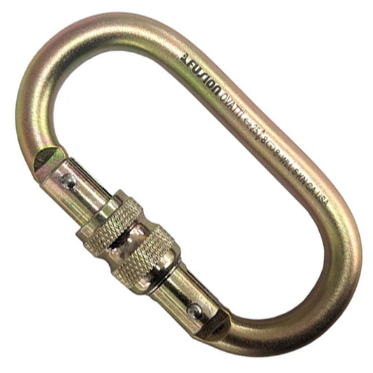 FUS Ovatti Steel - Screw Lock Carabiner - Gold FP-9104-SG-GLD