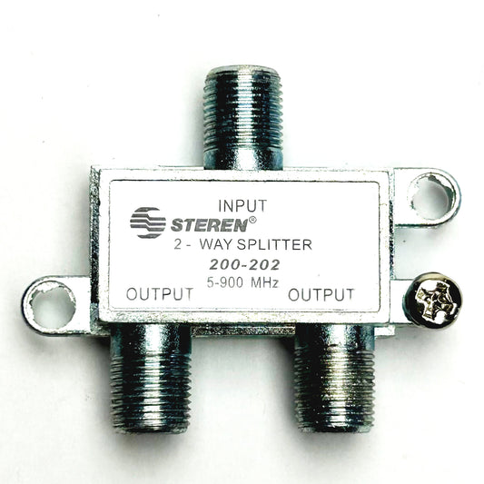 STE 200-202, 2-Way 2.4GHz 90dB 1 Port Power Pass DC Passing On One Port F-Pin Coaxial Splitter