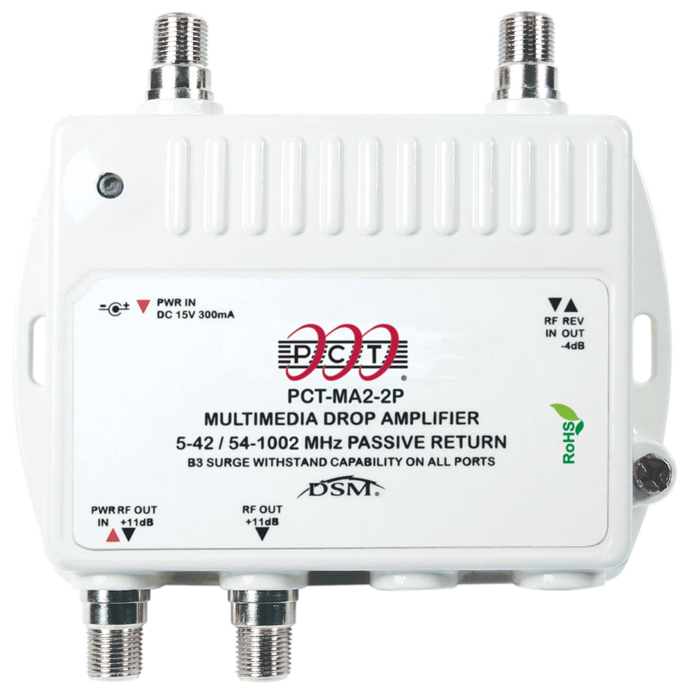 2-Port Bi-Directional Cable TV HDTV Amplifier Splitter Signal Booster with Passive Return Path