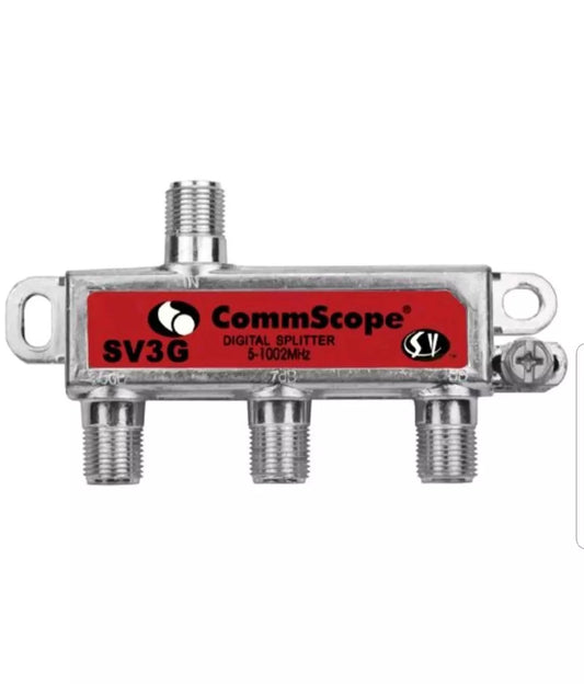 SV-3G 3-Way Professional Grade 5-1002Mhz Corrosion Resistant Plating RG6 RG7 RG8 RG59 RG8 RG11 Coaxial Cable Digital Splitter for Charter Time Warner COX Comcast HDTV