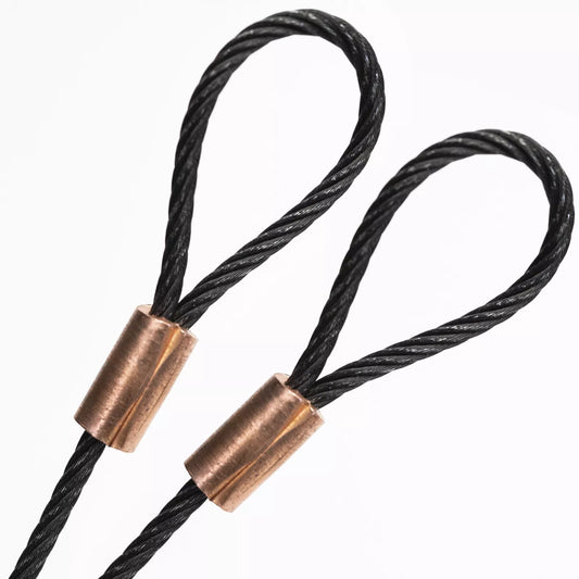 100ft Order To Size 3/16 Galvanized Steel Cable OXIDIZED Vinyl Coated With Copper Sleeves MADE IN USA