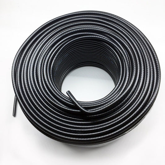 500ft Black Coaxial RG6 Cable Trishield 77% Braid 18 AWG Solid Core 500' Coil