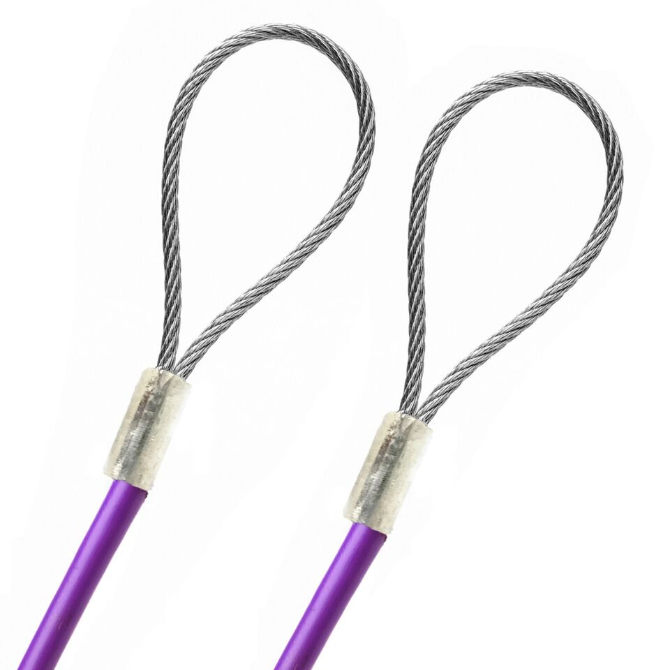 1-100 feet Order To Size 1/8 Galvanized Steel Cable PURPLE Vinyl Coated To 1/16 Made To Order In USA