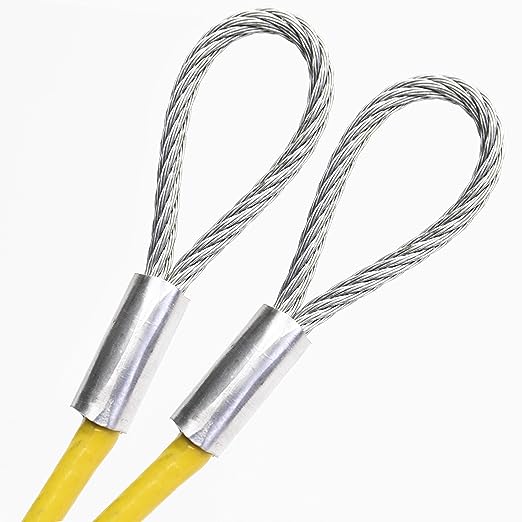 6-100in Order To Size 1/4 Galvanized Steel Cable YELLOW Vinyl Coated To 3/16 Made To Order In USA