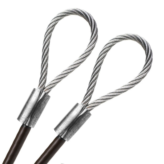 11ft Order To Size 1/4 Galvanized Steel Cable BROWN Vinyl Coated To 3/16 With Loop Size Made To Order In USA