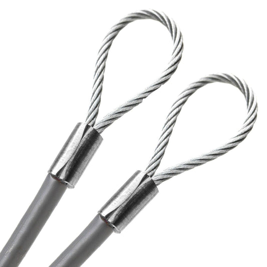 6-100in Order To Size 1/4 Galvanized Steel Cable GRAY Vinyl Coated To 3/16 Made To Order In USA