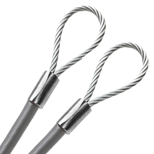19ft Order To Size 1/4 Galvanized Steel Cable GRAY Vinyl Coated To 3/16 With Loop Size Made To Order In USA