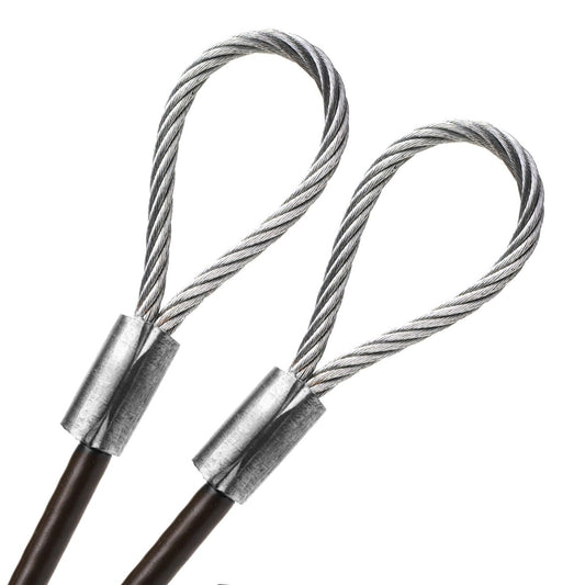 4ft Order To Size 1/4 Galvanized Steel Cable BROWN Vinyl Coated To 3/16 With Loop Size Made To Order In USA