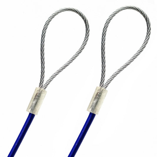 101-200ft Order To Size 3/16 Galvanized Steel Cable BLUE Vinyl Coated To 1/8 Made To Order In USA