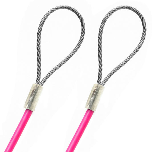 101-200ft Order To Size 3/16 Galvanized Steel Cable PINK Vinyl Coated To 1/8 Made To Order In USA